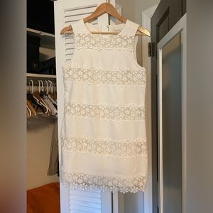 J Crew Embroidered White Cotton Dress